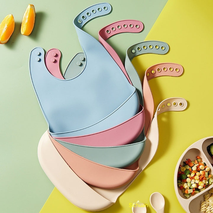Thin Baby Eating Silicone Baby Bibs Oil-proof
