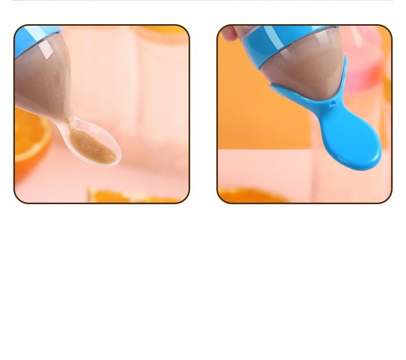 Baby Rice Paste Spoon Feeding Bottle Silicone