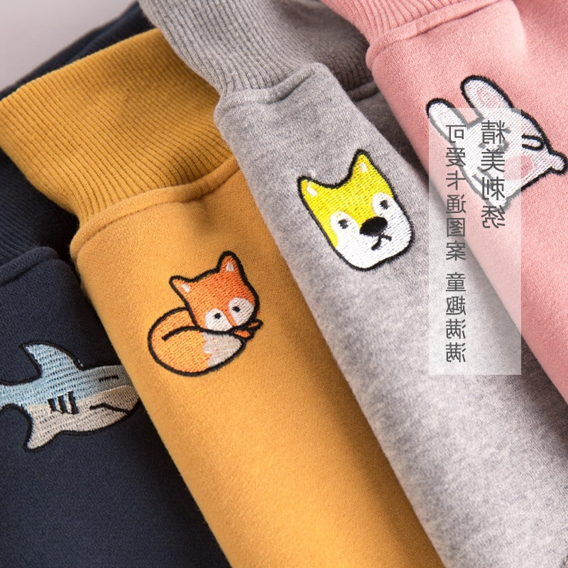 Baby winter plus velvet pants