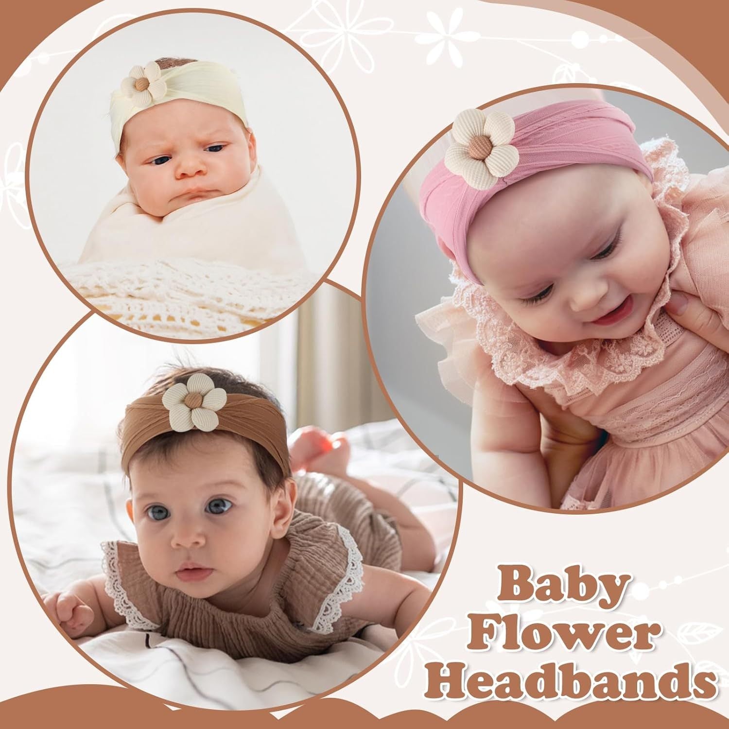 Soft Nylon Baby Flower Headbands For