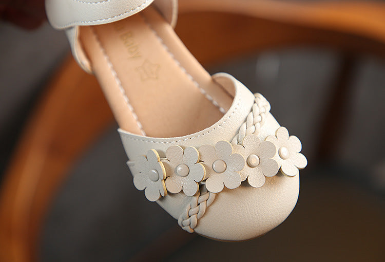Girls half sandals flowers woven models