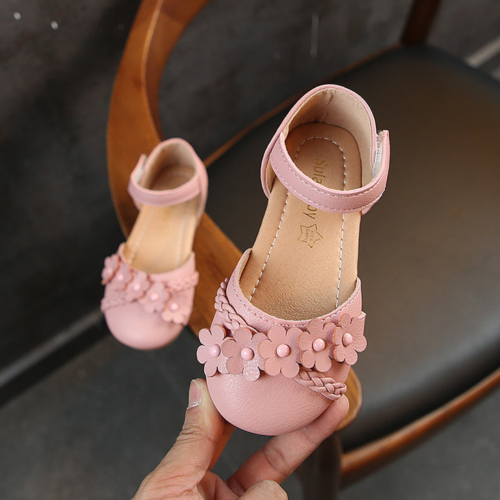 Girls half sandals flowers woven models
