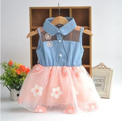 Summer girls wear denim skirt