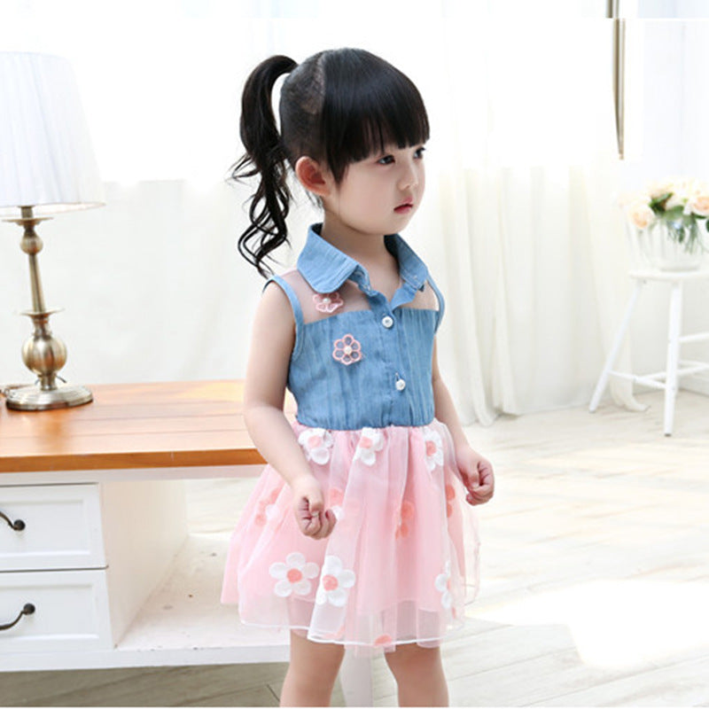 Summer girls wear denim skirt