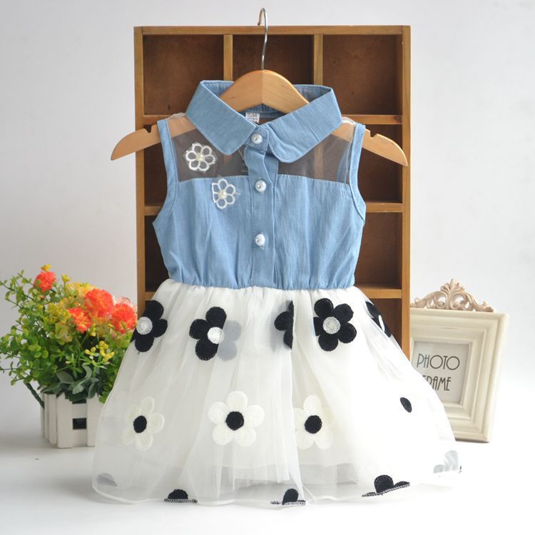 Summer girls wear denim skirt