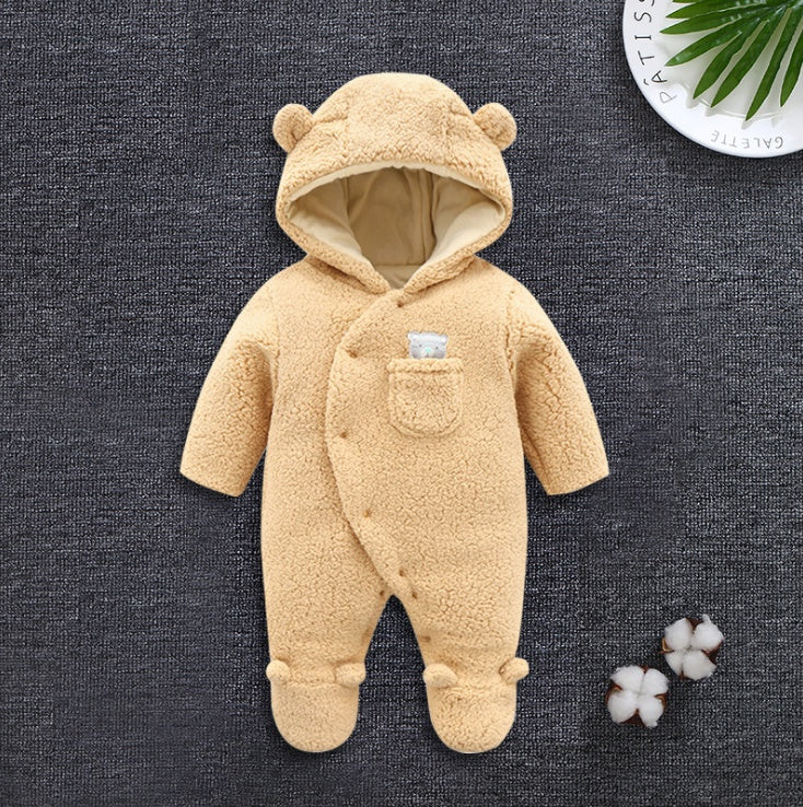 Baby clothes lamb winter cotton padded