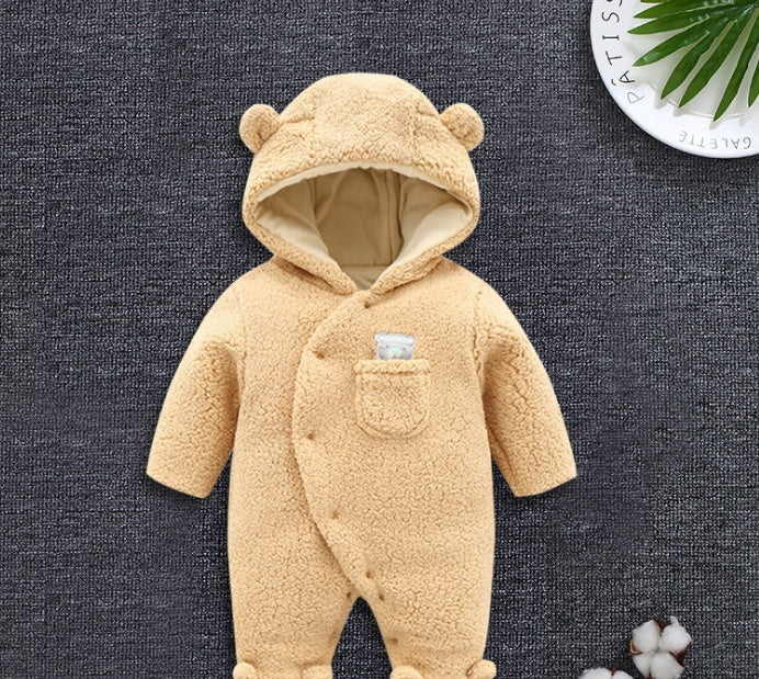 Baby clothes lamb winter cotton padded