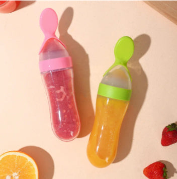 Baby Rice Paste Spoon Feeding Bottle Silicone