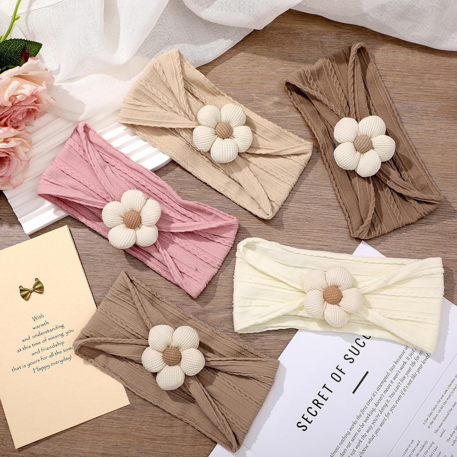 Soft Nylon Baby Flower Headbands For