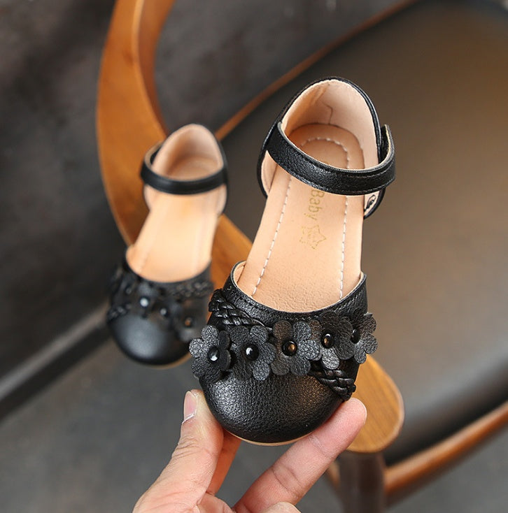 Girls half sandals flowers woven models