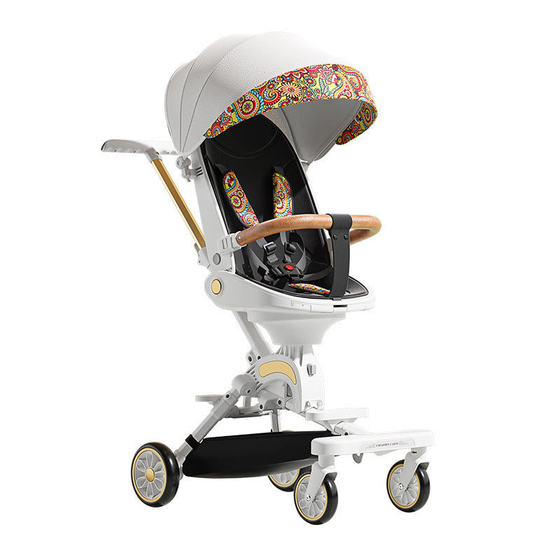Can Sit And Lie Flat Two-way Folding Lightweight Stroller