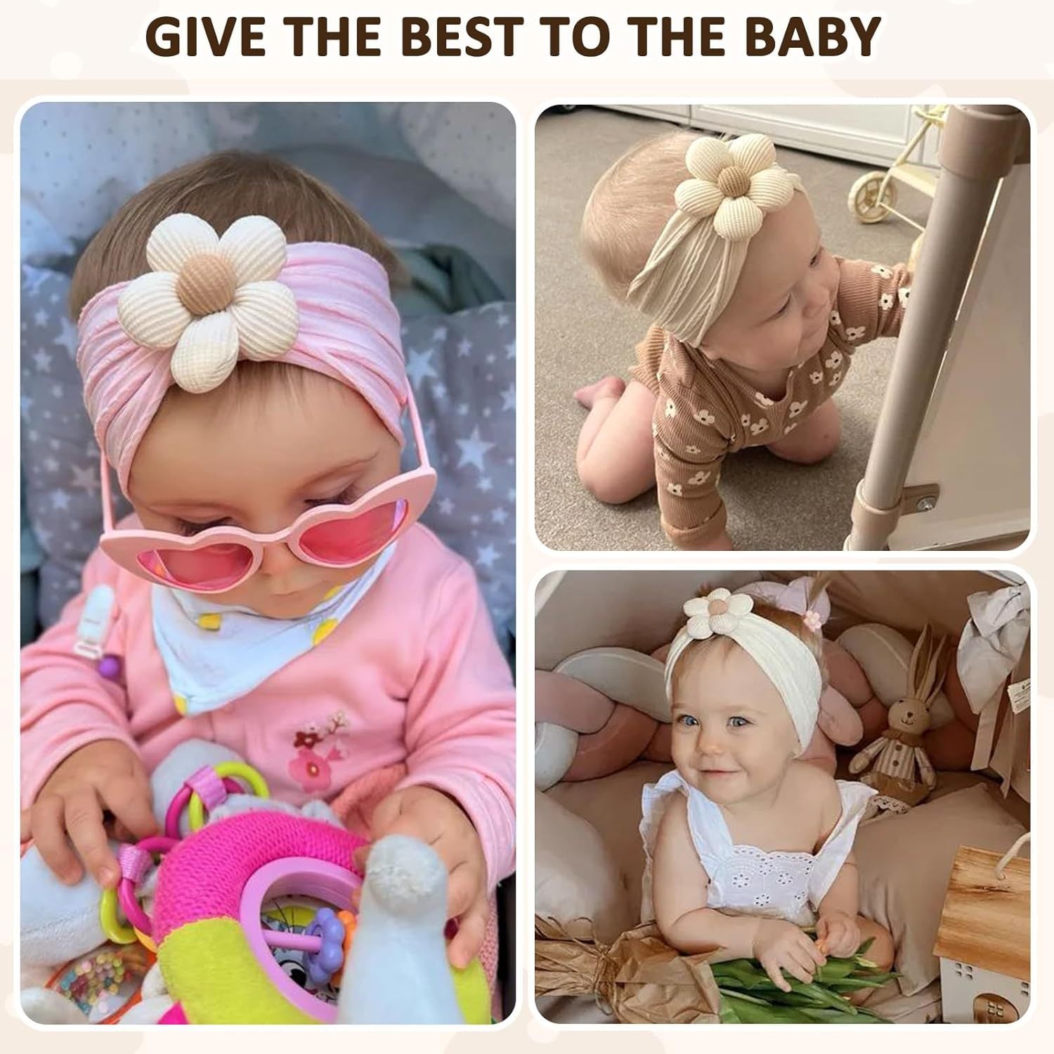 Soft Nylon Baby Flower Headbands For