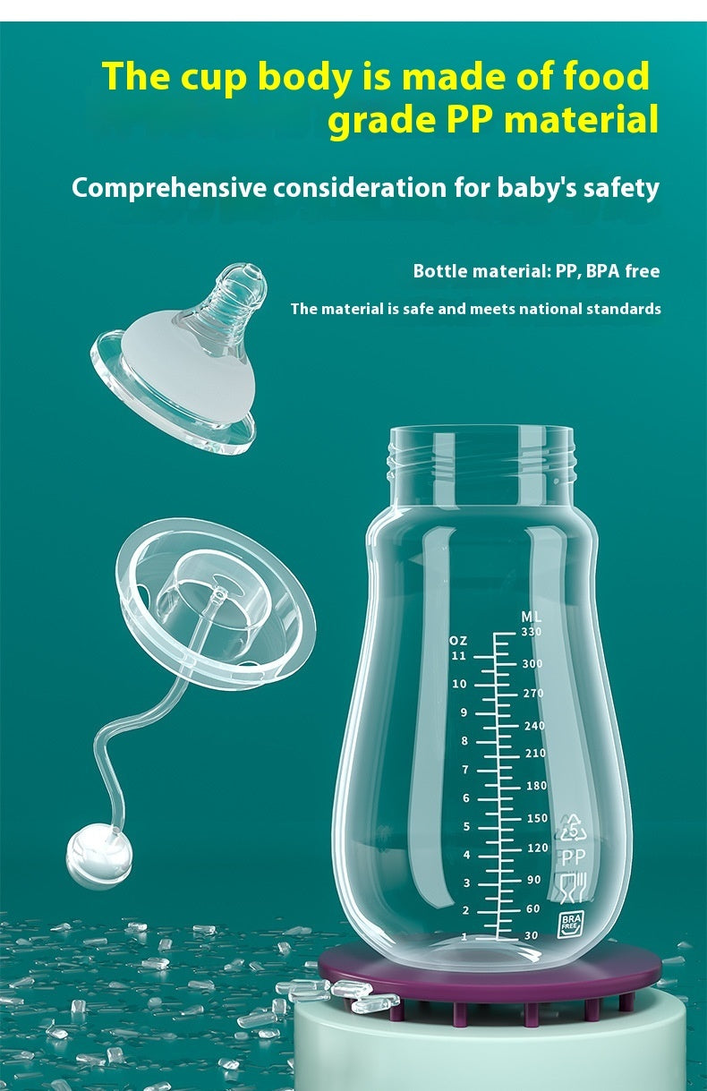 Baby Wide Caliber PP Straw Feeding Bottle