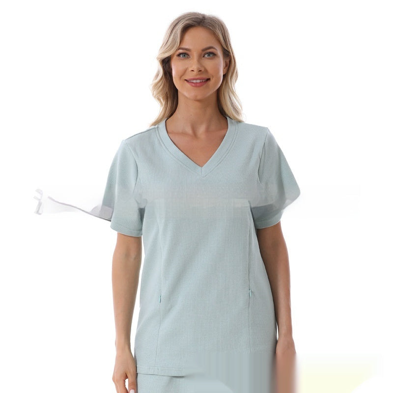 Home Wear Summer Waffle Short Maternity Suit